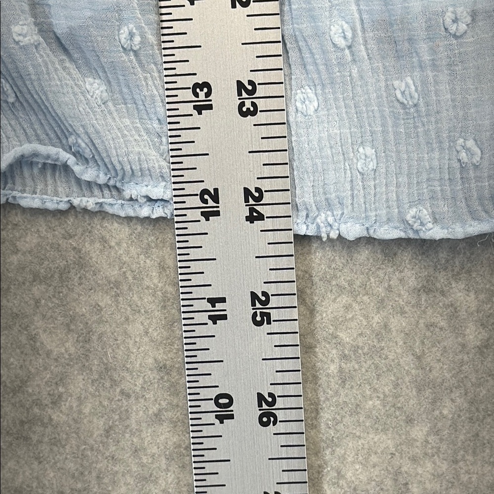 White House Black Market Blue Puff Sleeve Blouse - Picture 6 of 8
